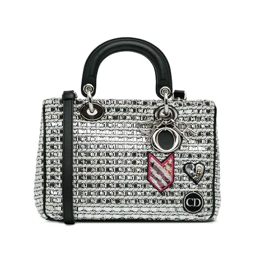Dior Pre-Loved Small Tweed Patch Diorissimo Tote Handbag