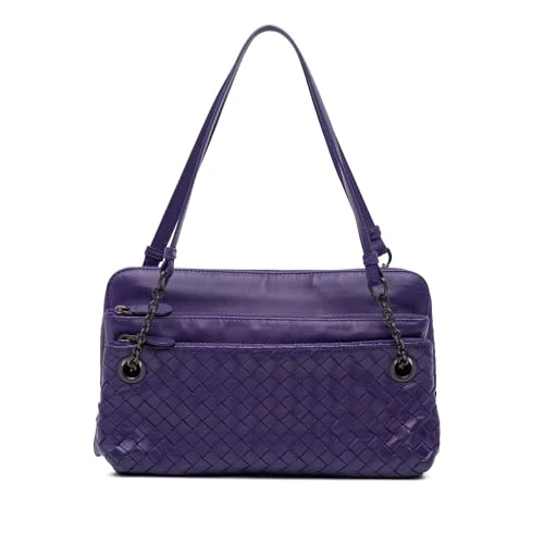 Bottega Veneta Pre-Loved Nappa Intrecciato Triple Zip Shoulder Bag