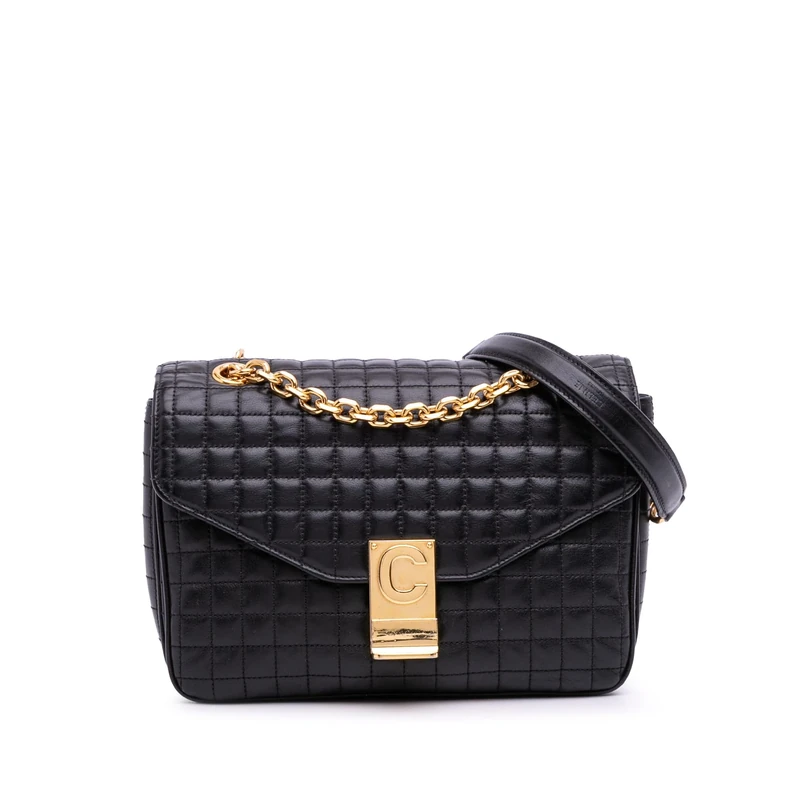 Celine Pre-Loved Medium Quilted Calfskin C Crossbody