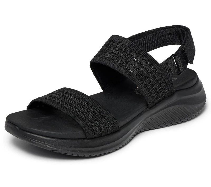 Skechers Women's Double Band Shimmer Knit Hook and Loop Sandals with Yoga Foam - Image 1