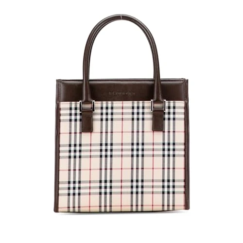 BURBERRY Pre-Loved House Check Canvas Handbag