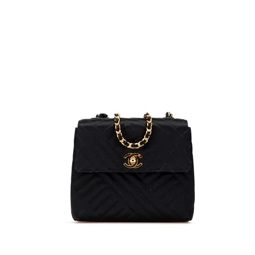Chanel Pre-Loved Mini Square Diagonal Quilted Satin Single Flap Crossbody Bag