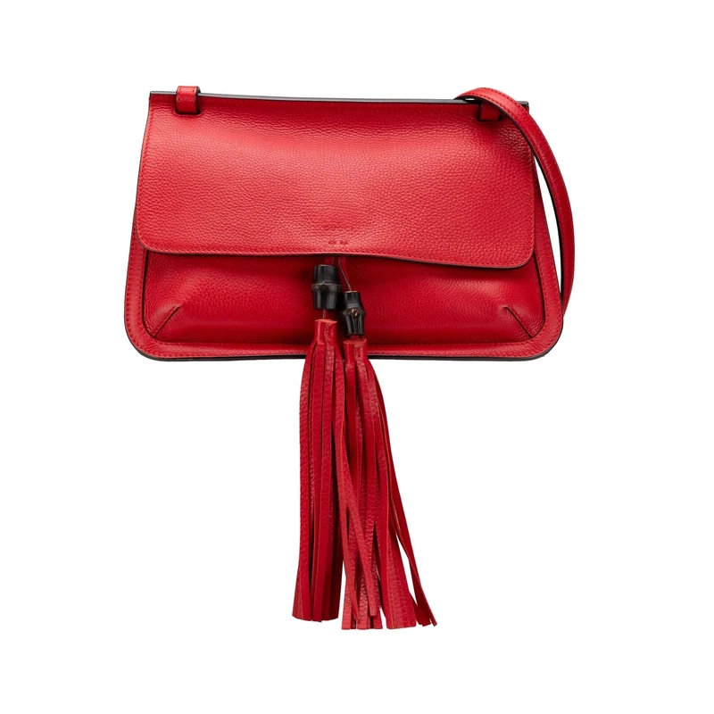 Gucci Pre-Loved Medium Leather Bamboo Daily Crossbody Bag