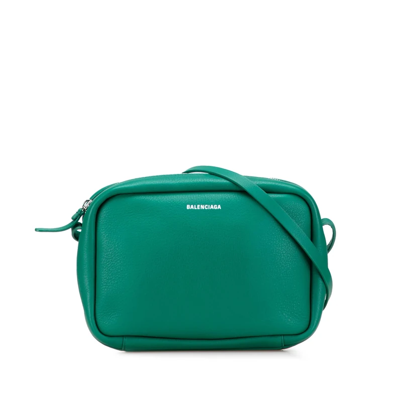 Balenciaga Pre-Loved Leather Logo Everyday Camera Bag S