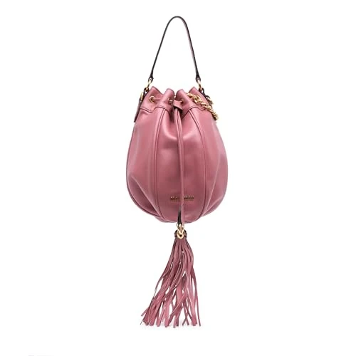 Miu Miu Pre-Loved Leather Tassel Accent Bucket Bag