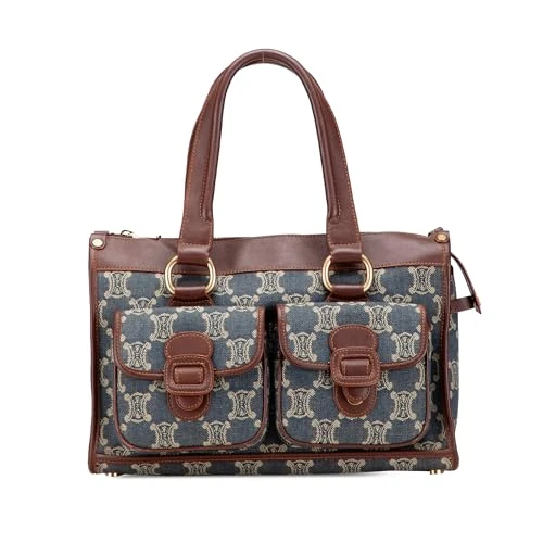 Celine Pre-Loved Macadam Denim Tote