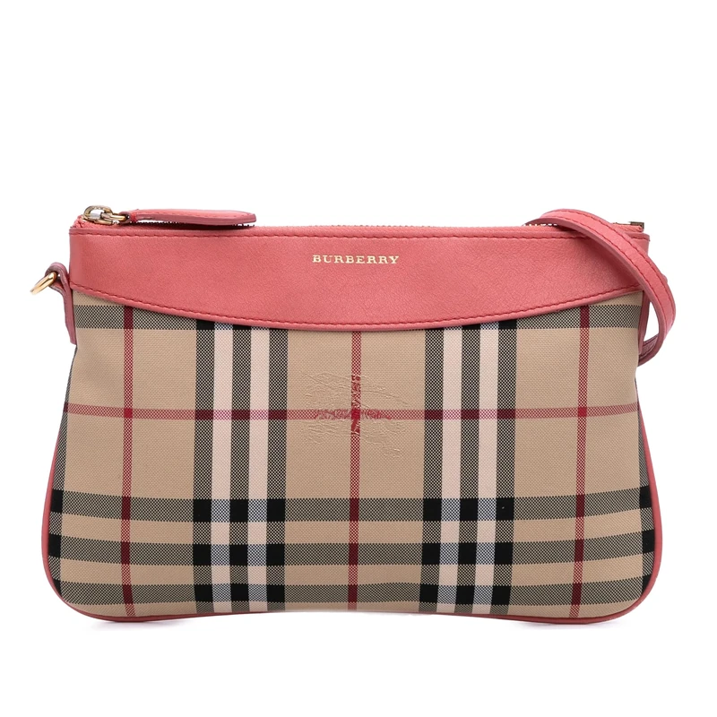 Burberry Peyton Crossbody Bag - Haymarket Check Canvas