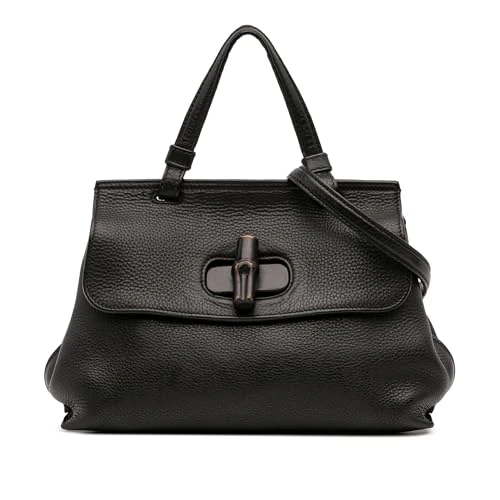 Gucci Pre-Loved Small Leather Bamboo Daily Satchel Handbag