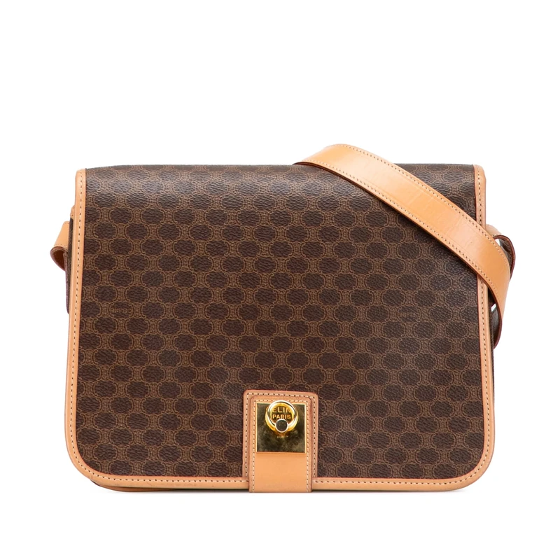 Celine Pre-Loved Macadam Coated Canvas Crossbody