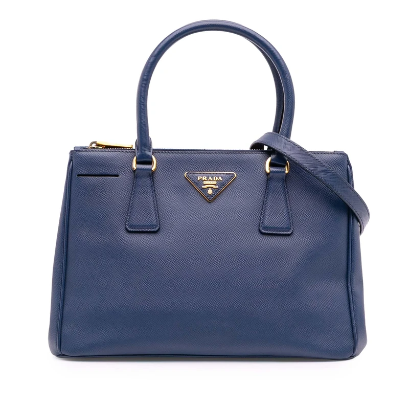 Prada Pre-Loved Small Saffiano Lux Galleria Double Zip Satchel Handbag