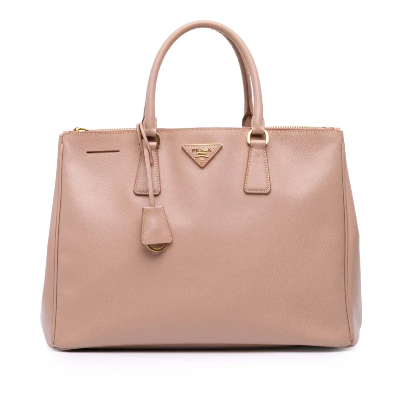 Pre-Loved Large Saffiano Lux Galleria Double Zip Satchel