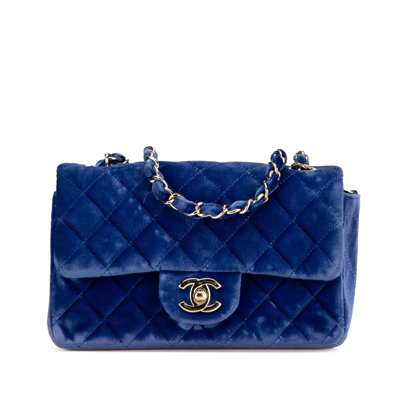 Pre-Loved Mini Rectangular Classic Velvet Single Flap