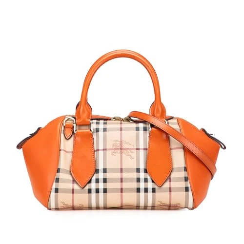 BURBERRY Pre-Loved Small Haymarket Check Coated Canvas Blaze Satchel Handbag