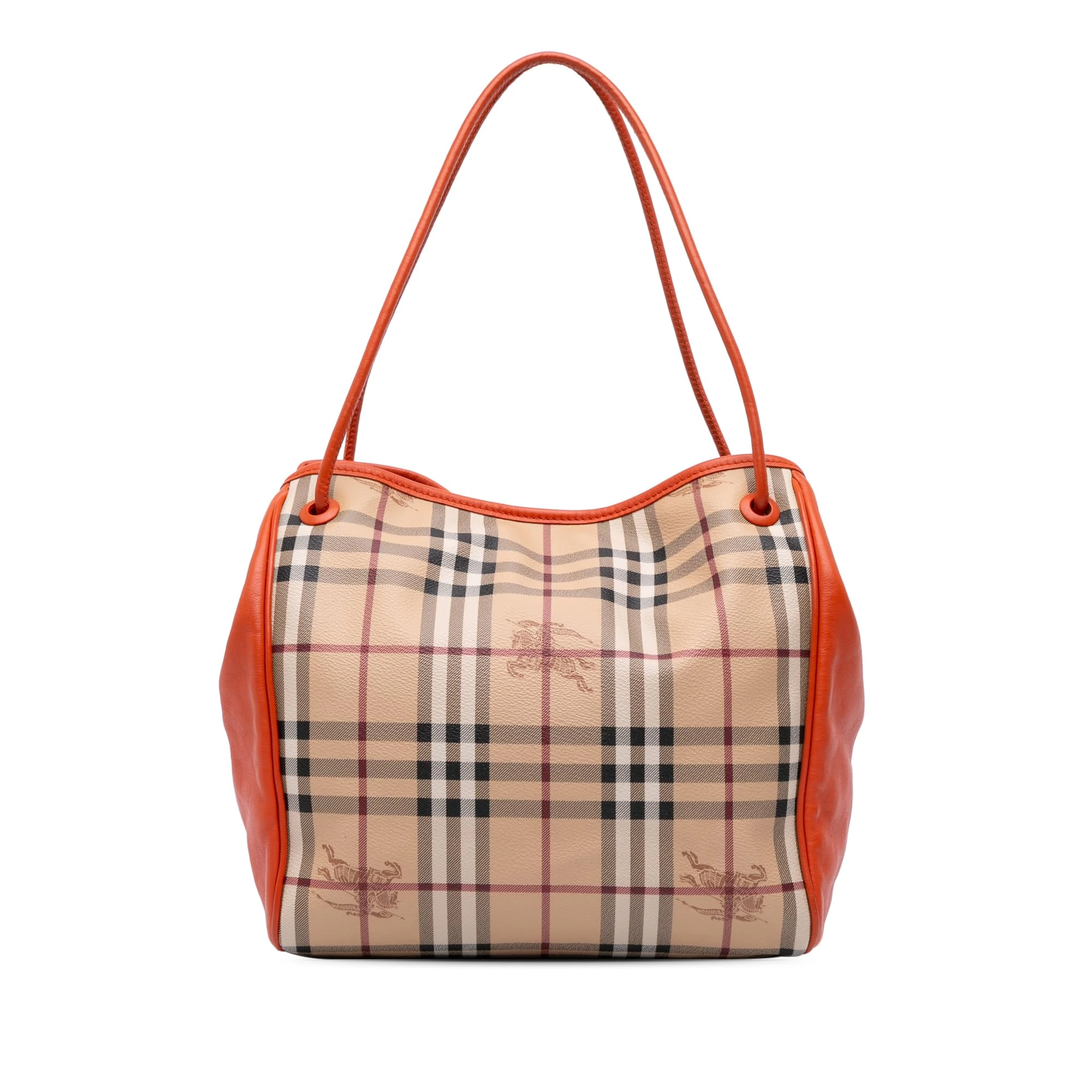 BURBERRY Pre-Loved Small Haymarket Check Coated Canvas Canterbury Tote