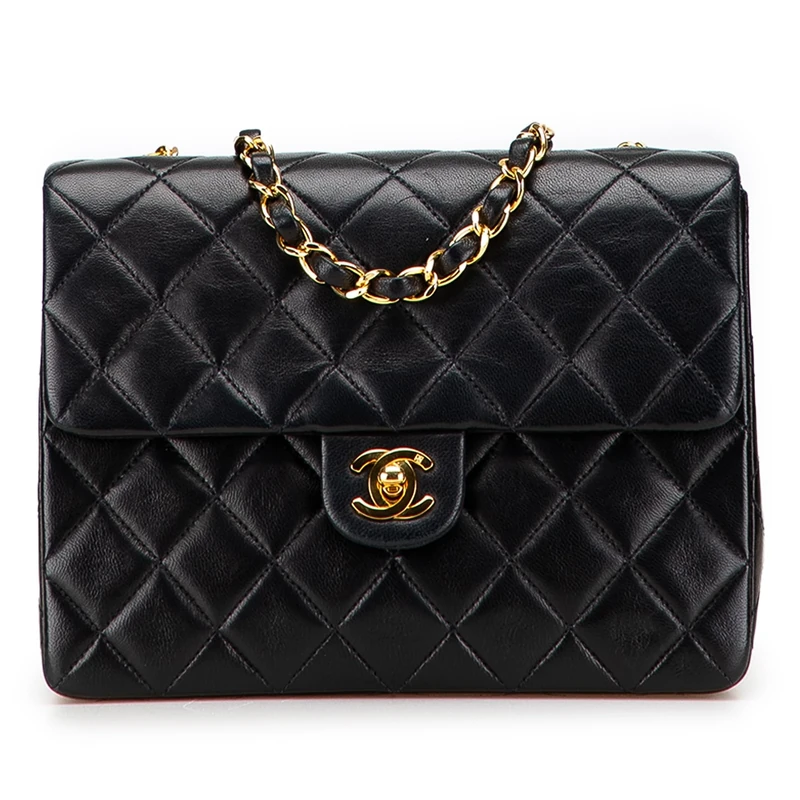 Chanel Pre-Loved Square Quilted Lambskin Single Flap Shoulder Bag