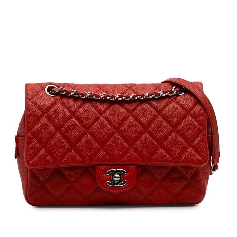 Chanel Pre-Loved Medium Quilted Caviar Easy Flap Shoulder Bag