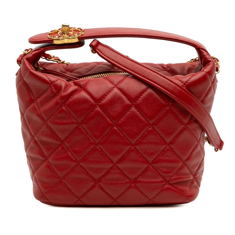 Chanel Pre-Loved Small Quilted Lambskin Perfect Meeting Hobo Handbag