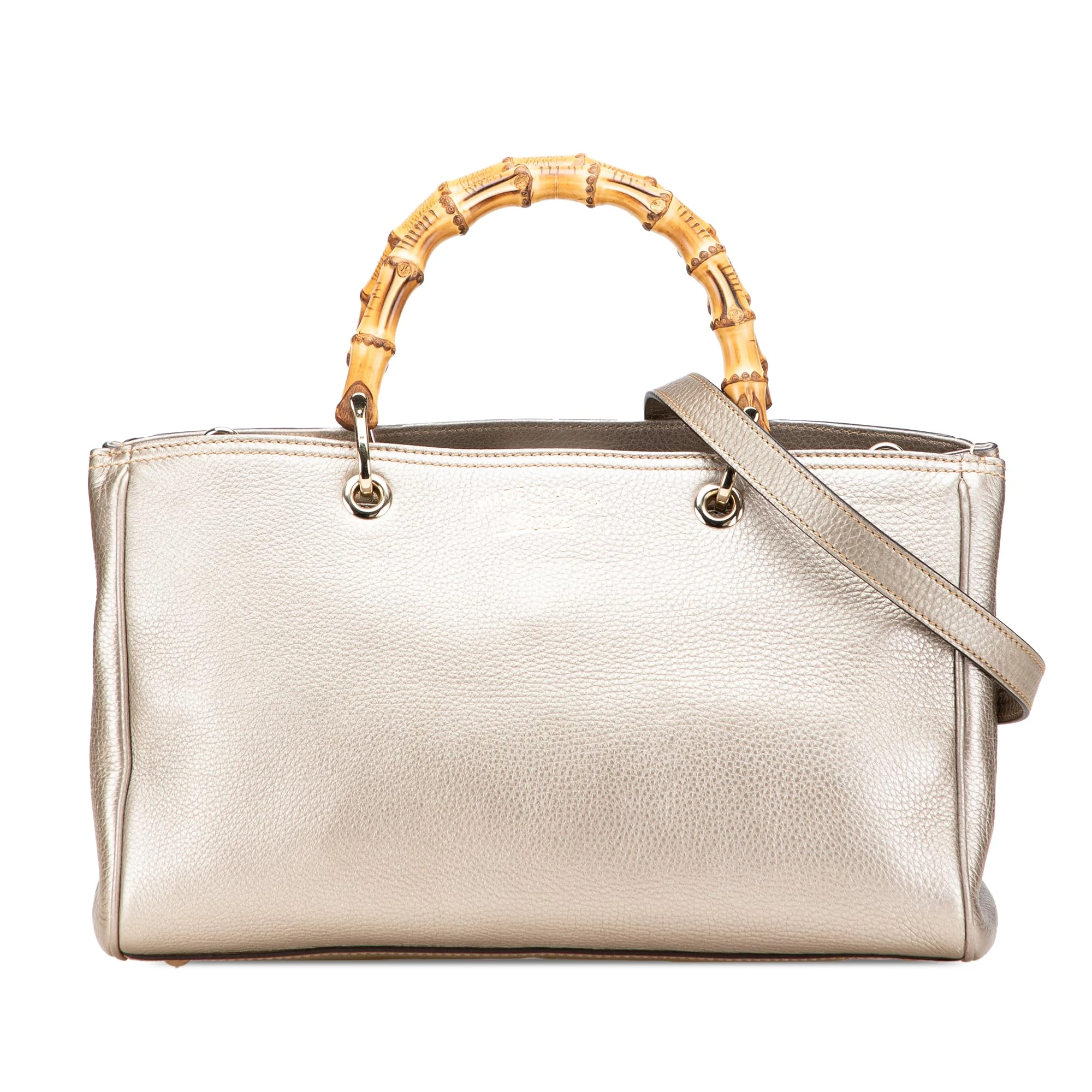 Gucci Pre-Loved Medium Calfskin Bamboo Shopper Satchel