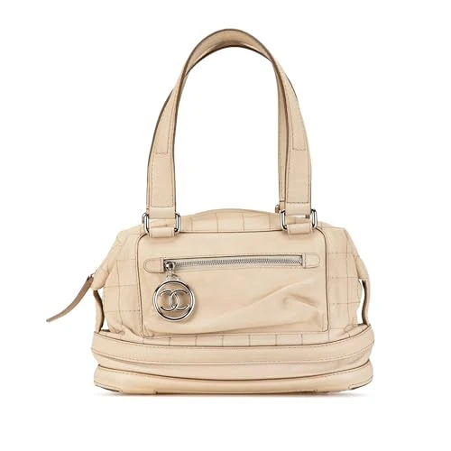 Chanel Pre-Loved Goatskin Square Stitch Essential Bowler Handbag