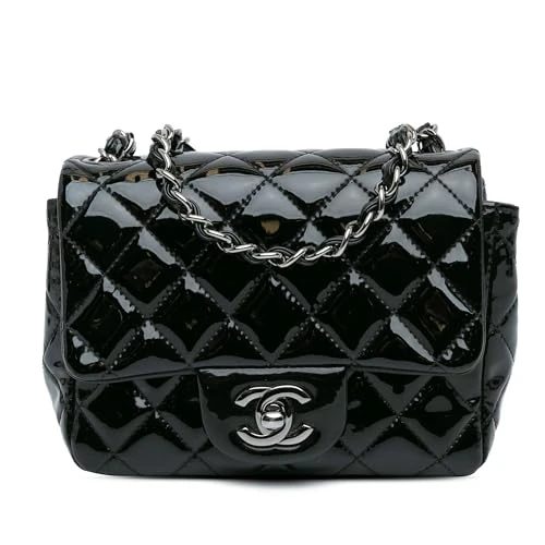Chanel Pre-Loved Mini Square Classic Patent Single Flap Crossbody Bag