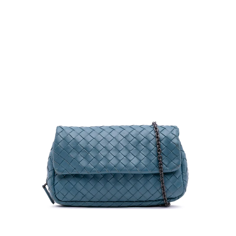 Bottega Veneta Pre-Loved Mini Nappa Intrecciato Expandable Chain Crossbody Bag