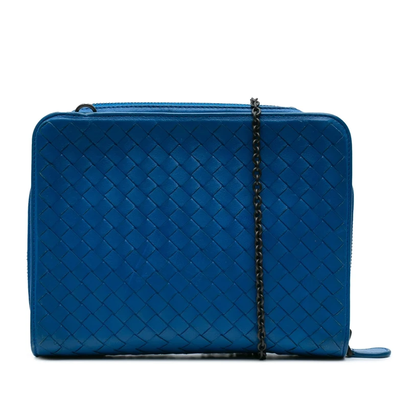 Bottega Veneta Pre-Loved Nappa Intrecciato Zip Around Wallet On Chain Handbag Crossbody Bag