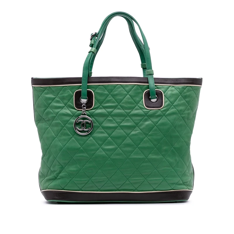 Chanel Pre-Loved Large Quilted Lambskin Country Club Tote Bag
