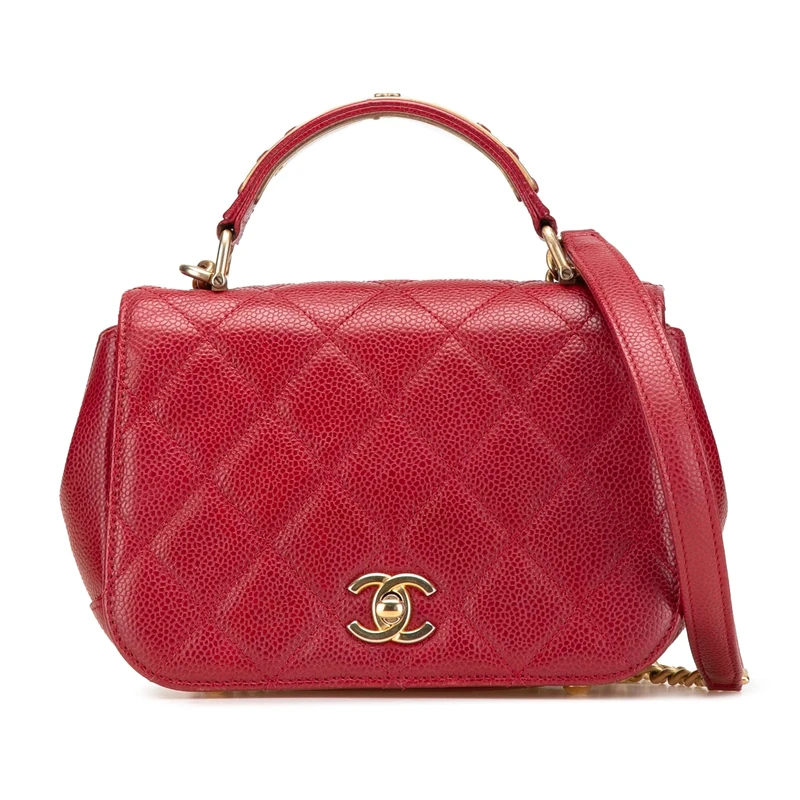 Chanel Pre-Loved Mini Quilted Caviar Carry Around Flap Handbag