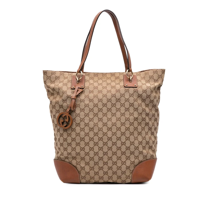 Gucci Pre-Loved Large GG Canvas GG Charm Tote