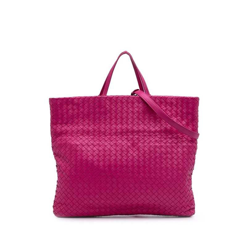 Bottega Veneta Pre-Loved Nappa Intrecciato Fold Over Tote Handbag
