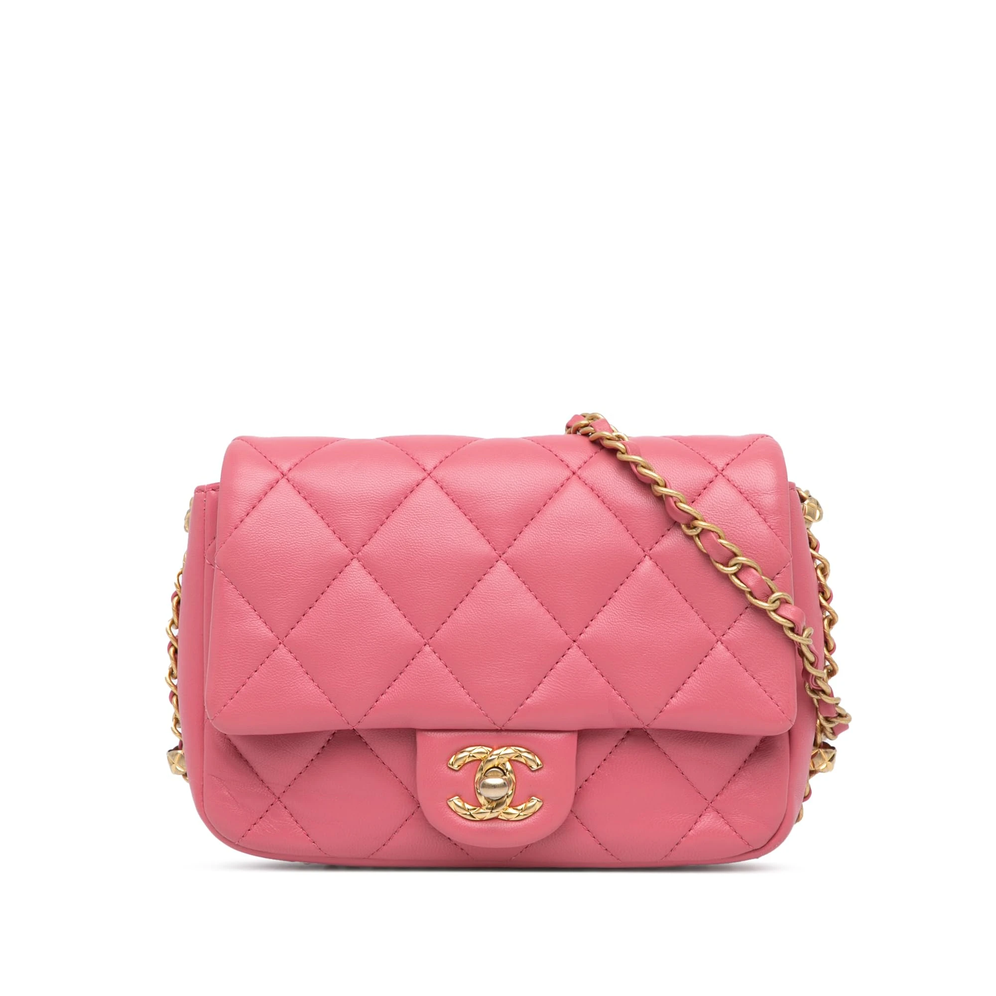 Chanel Pre-Loved Small Quilted Lambskin Dynasty Flap Crossbody Bag