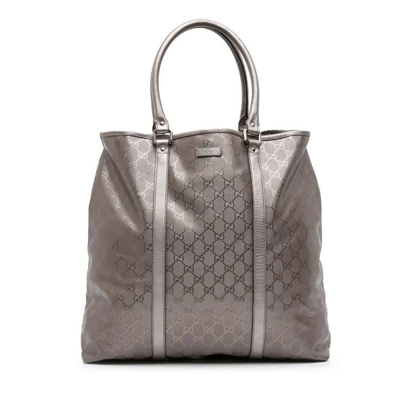Gucci GG Imprime Joy Vertical Tote Bag - Gray Coated Canvas