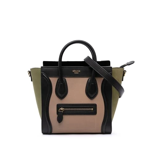 Pre-Loved Nano Tricolor Grained Calfskin and Nubuck Luggage Tote