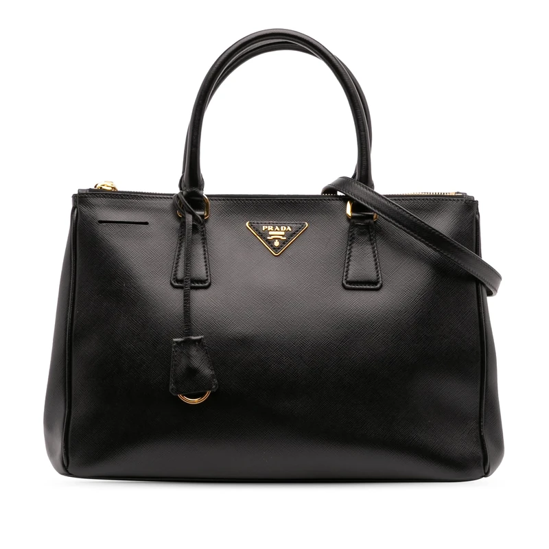 Prada Pre-Loved Medium Saffiano Lux Galleria Double Zip Satchel Handbag