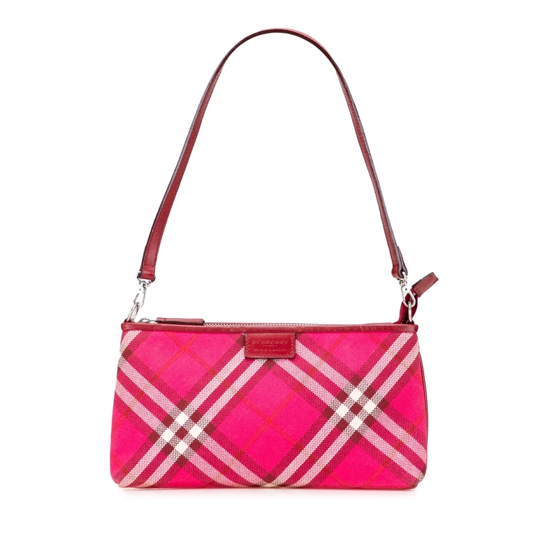 BURBERRY Pre-Loved Supernova Check Canvas Pochette Shoulder Bag