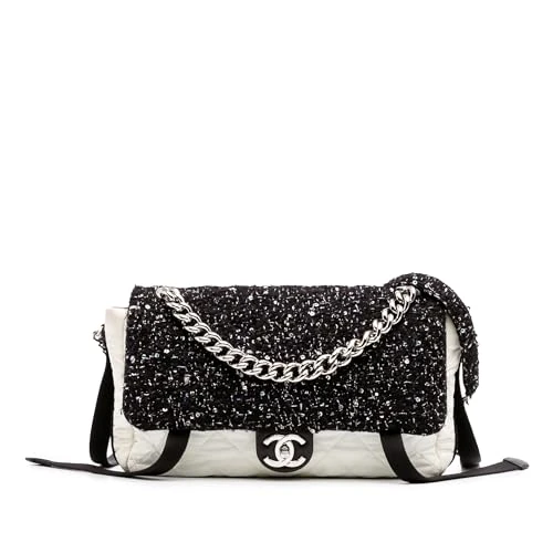 Chanel Bicolor Tweed and Nylon Astronaut Essentials Flap Bag - Image 1