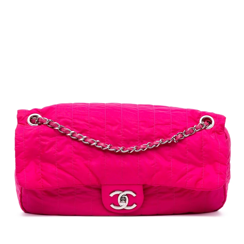 Chanel Pre-Loved Jumbo Quilted Nylon Soft Shell Flap Shoulder Bag