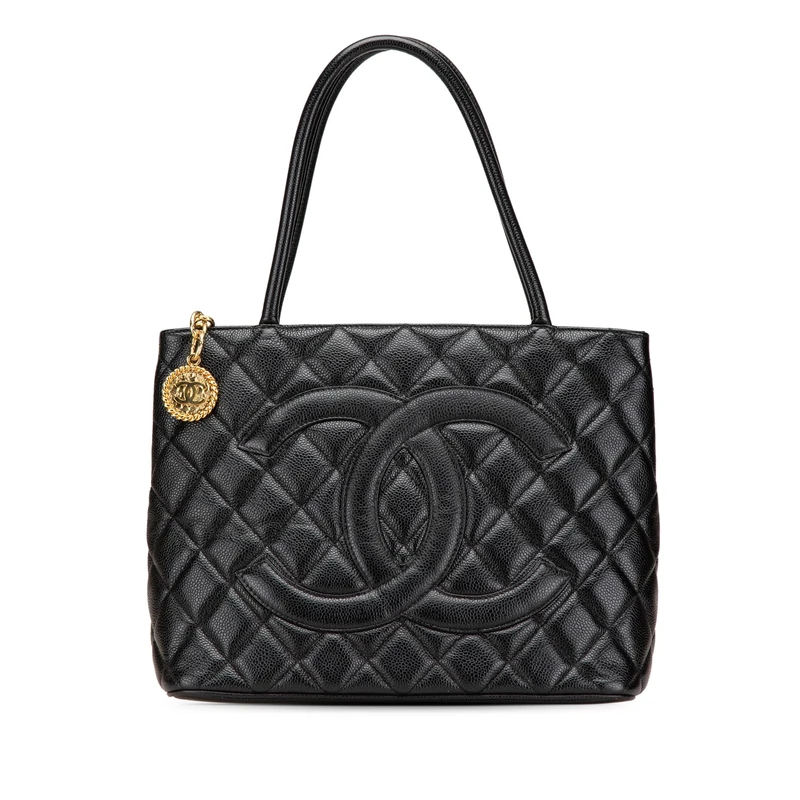 Chanel Pre-Loved Caviar Medallion Tote Bag
