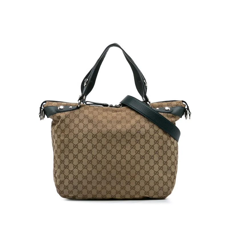 Gucci Pre-Loved Large GG Canvas Icon Bit Satchel