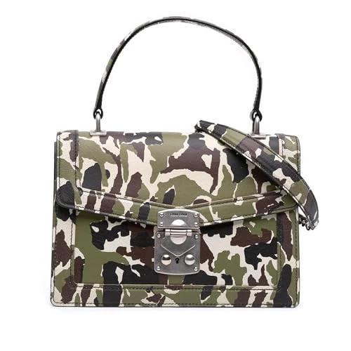Miu Miu Pre-Loved Leather Camouflage Satchel Handbag