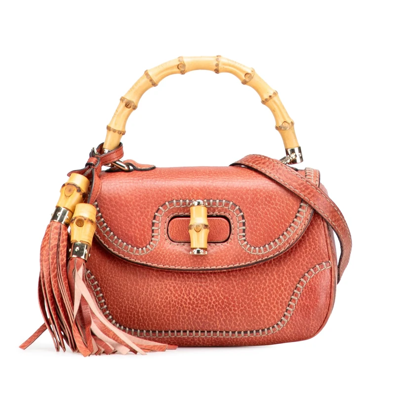 Gucci Pre-Loved Small Leather New Bamboo Satchel Handbag