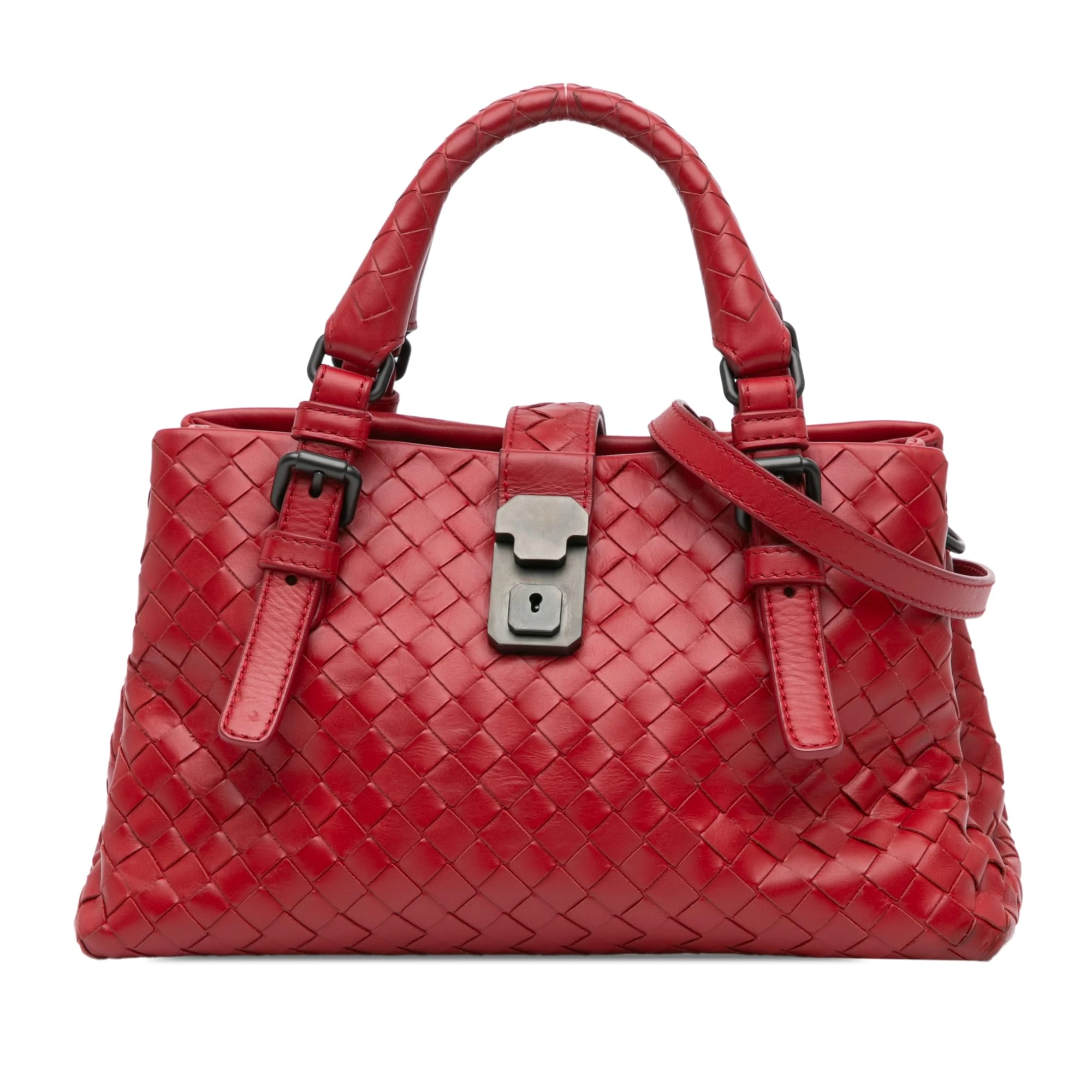Bottega Veneta Pre-Loved Mini Nappa Intrecciato Roma Satchel Handbag