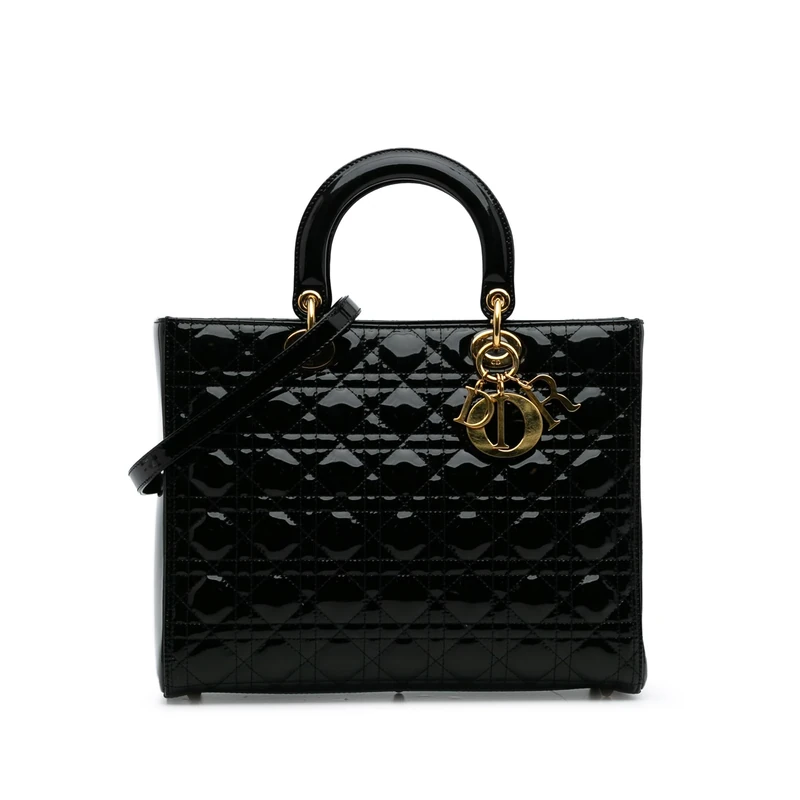 Dior Pre-Loved Large Patent Cannage Lady