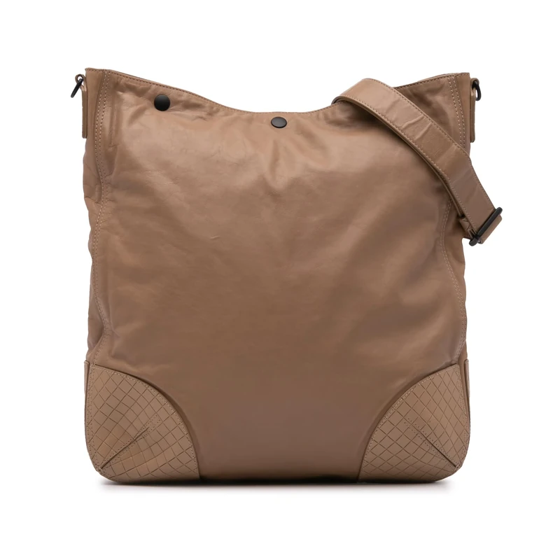 Bottega Veneta Pre-Loved Intrecciomirage Trimmed Leather Crossbody