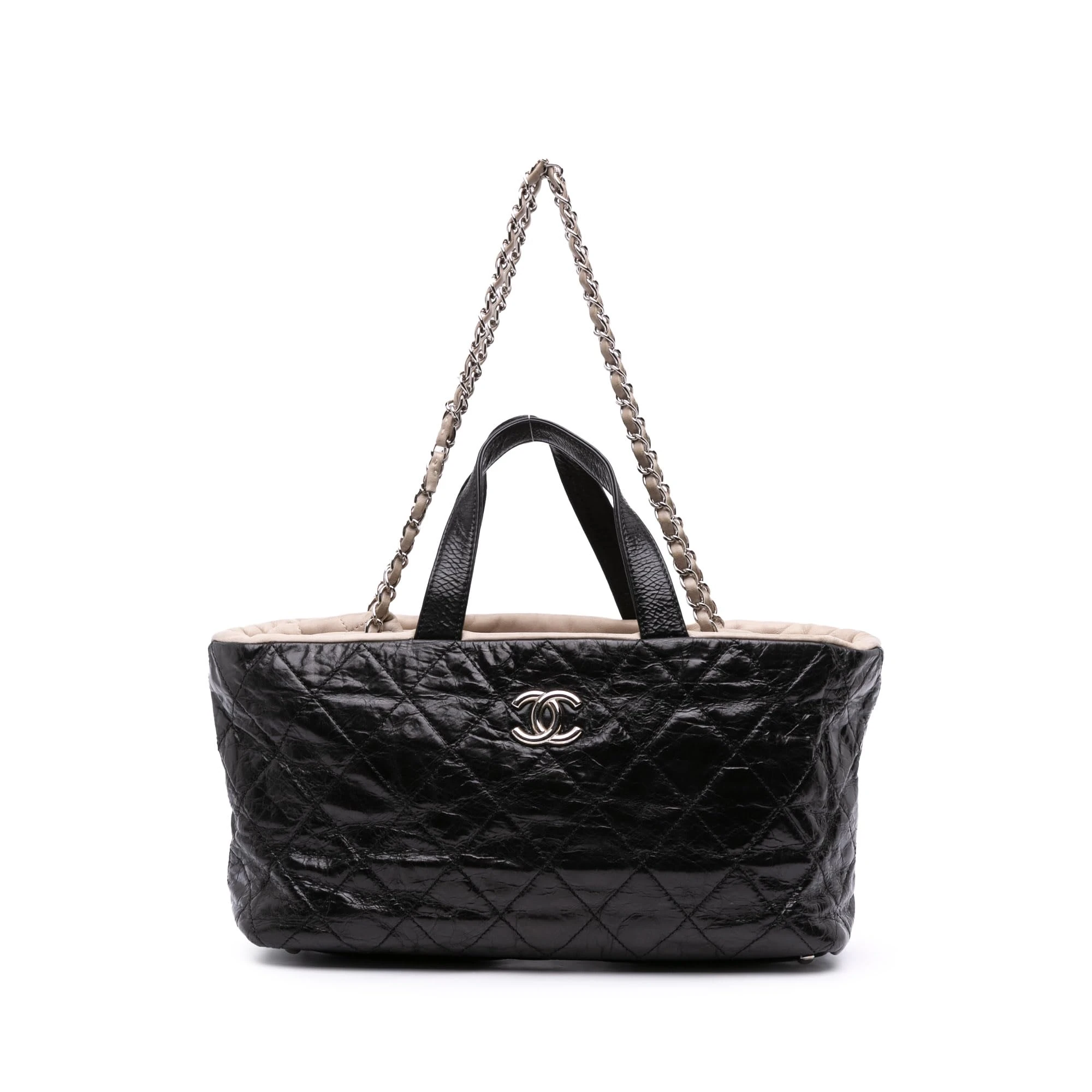Chanel Pre-Loved CC Quilted Glazed Calfskin Portobello Tote