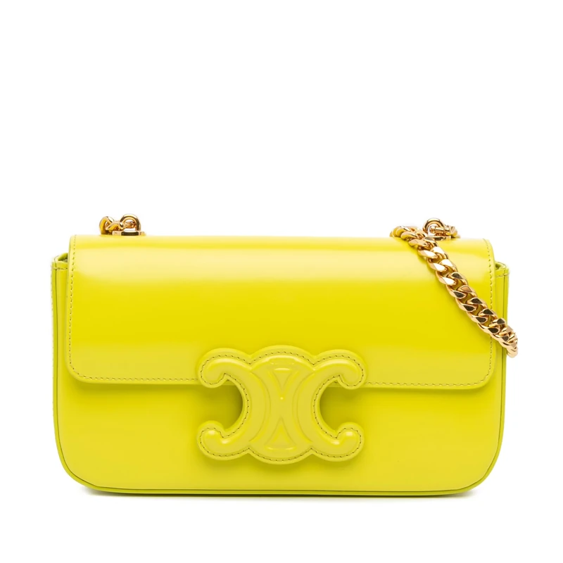 Celine Pre-Loved Calfskin Cuir Triomphe Chain Shoulder Bag