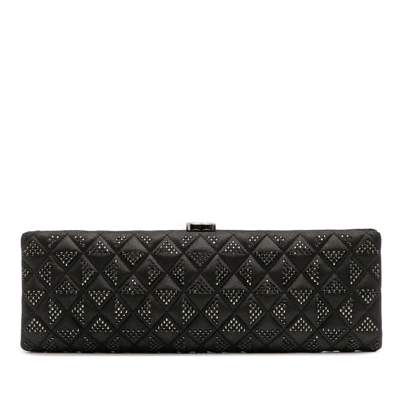 Pre-Loved CC Quilted Iridescent Lambskin Crystal Long Clutch