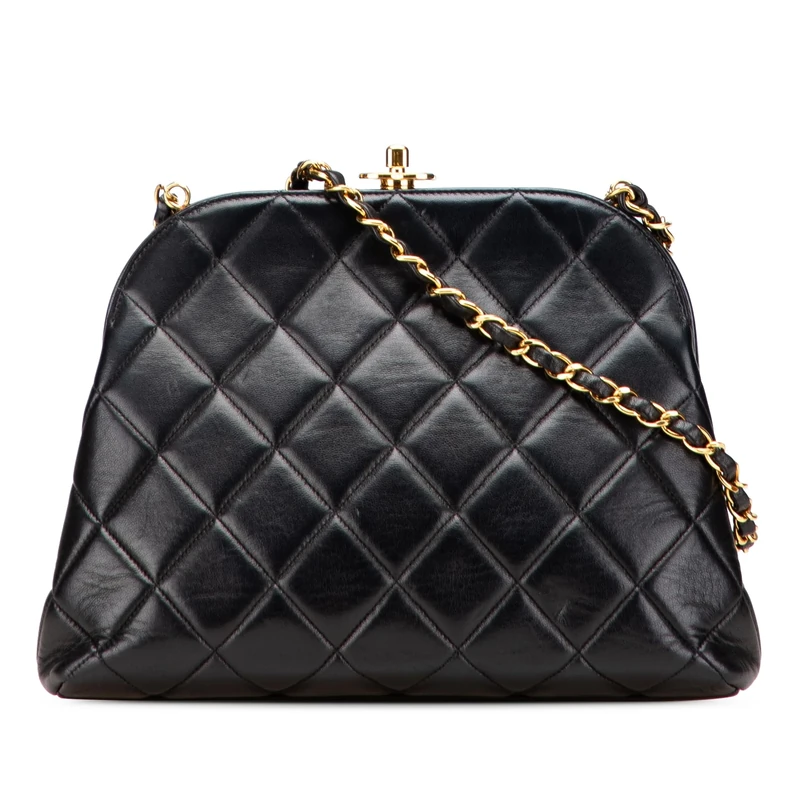 Chanel Pre-Loved Quilted Lambskin Frame Chain Crossbody