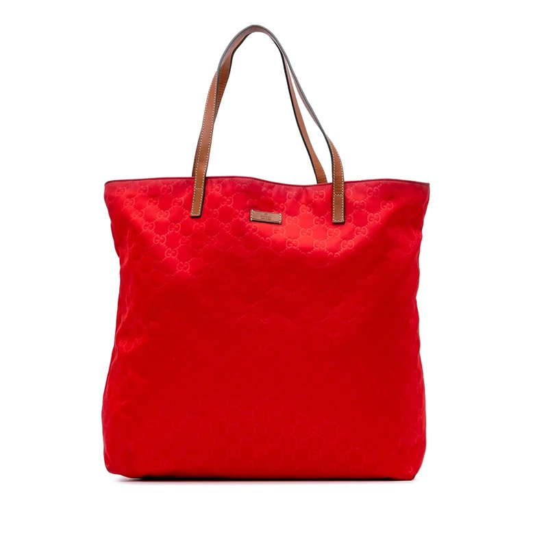 Gucci Pre-Loved GG Canvas Tote - Red Canvas Handbag, Authenticated