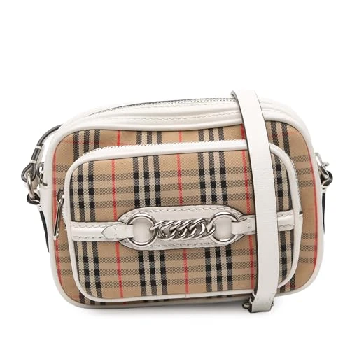 BURBERRY Pre-Loved Haymarket Check Canvas 1983 Link Crossbody Bag